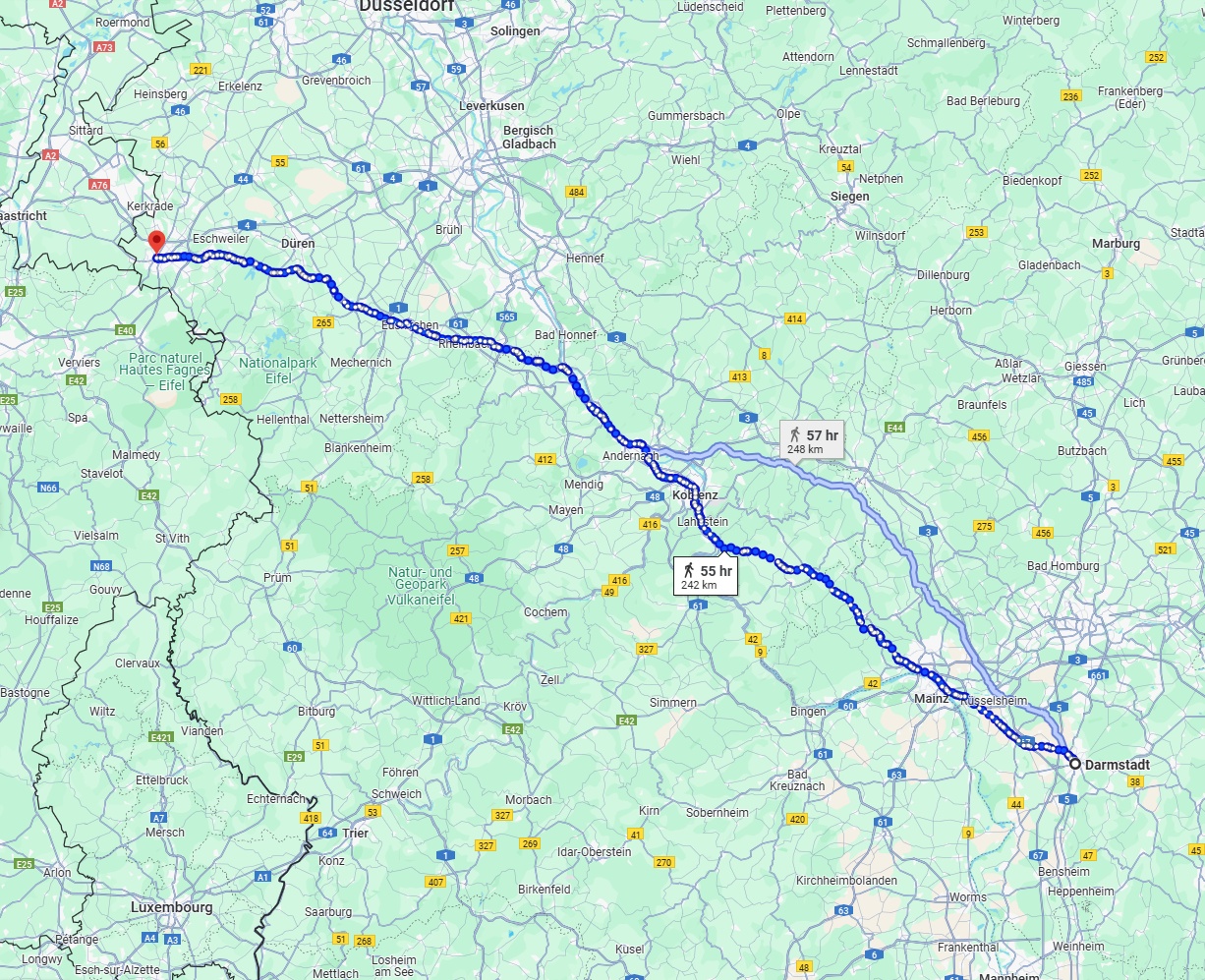 Anreise von Darmstadt Zu Aachen Über 