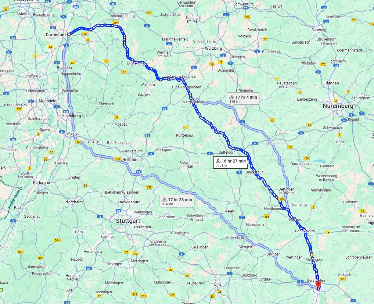 Anreise von Darmstadt Zu Augsburg Über 