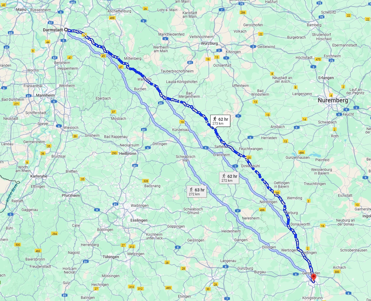 Anreise von Darmstadt Zu Augsburg Über 