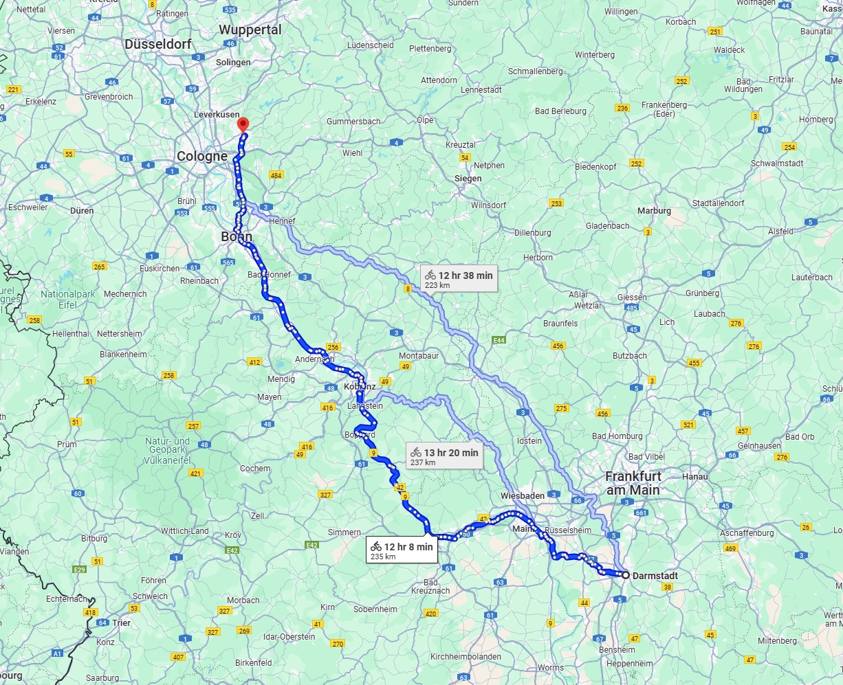 Anreise von Darmstadt Zu Bergisch Gladbach Über 