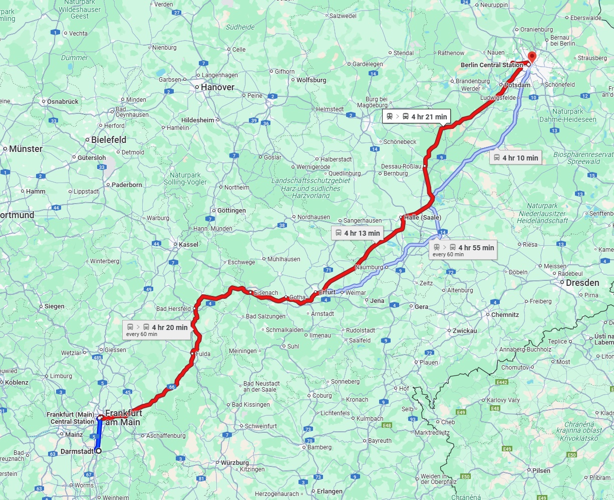 Anreise von Darmstadt Zu Berlin Über 