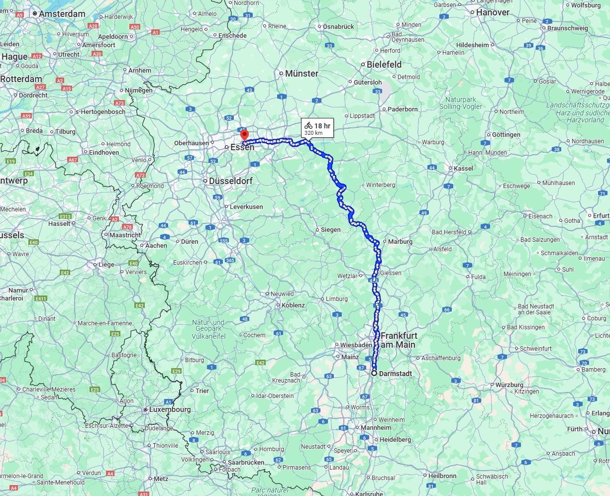 Anreise von Darmstadt Zu Bochum Über 
