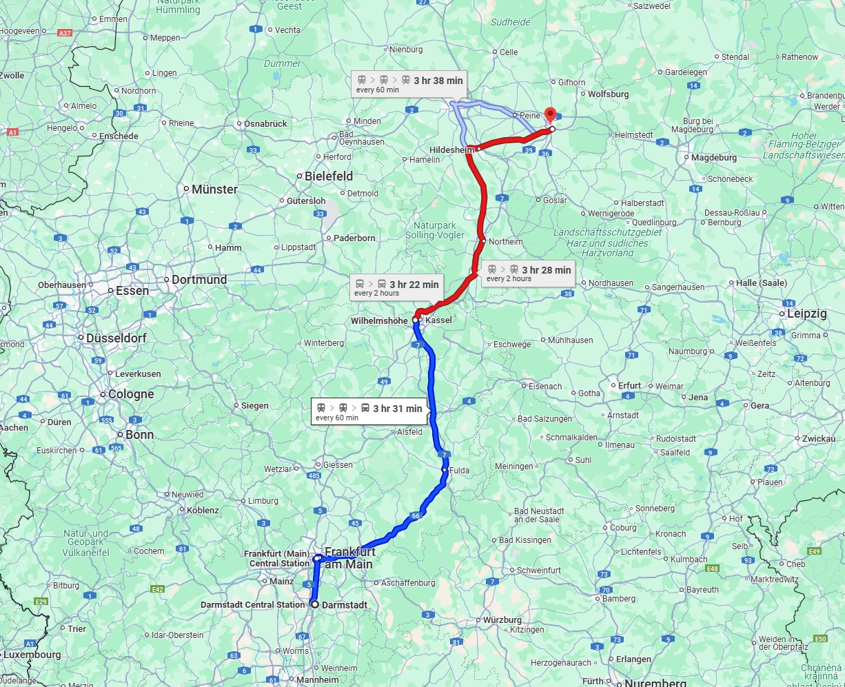 Anreise von Darmstadt Zu Braunschweig Über 