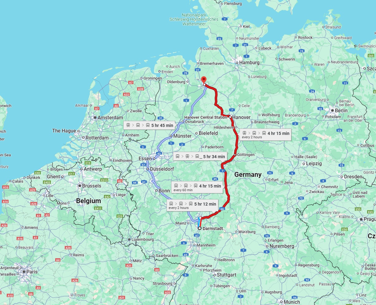Anreise von Darmstadt Zu Bremen Über 