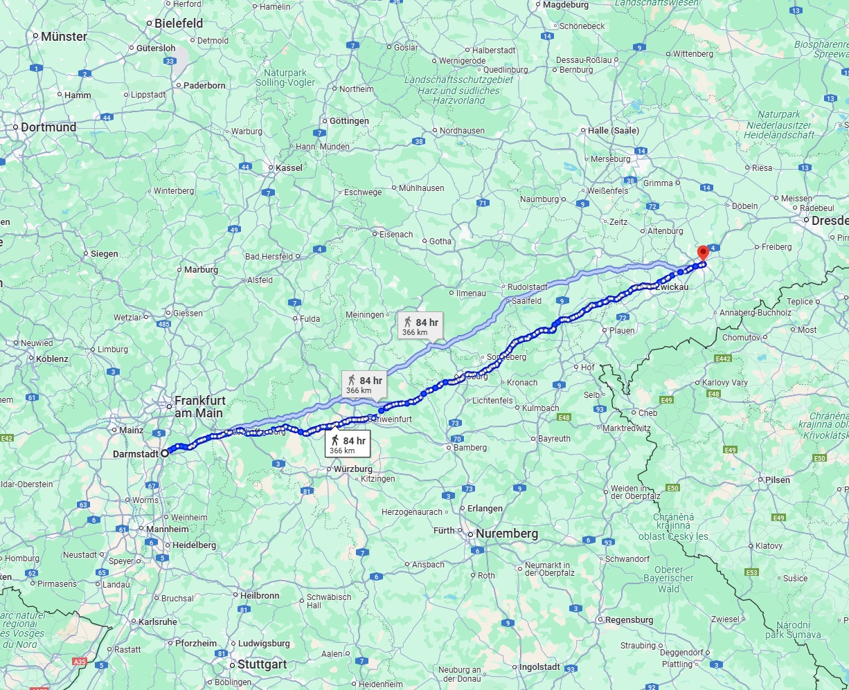 Anreise von Darmstadt Zu Chemnitz Über 