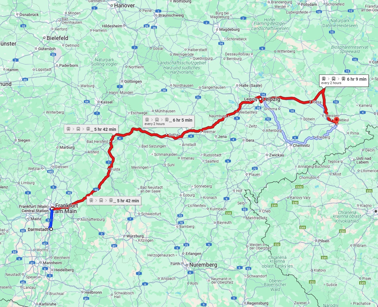 Anreise von Darmstadt Zu Dresden Über 