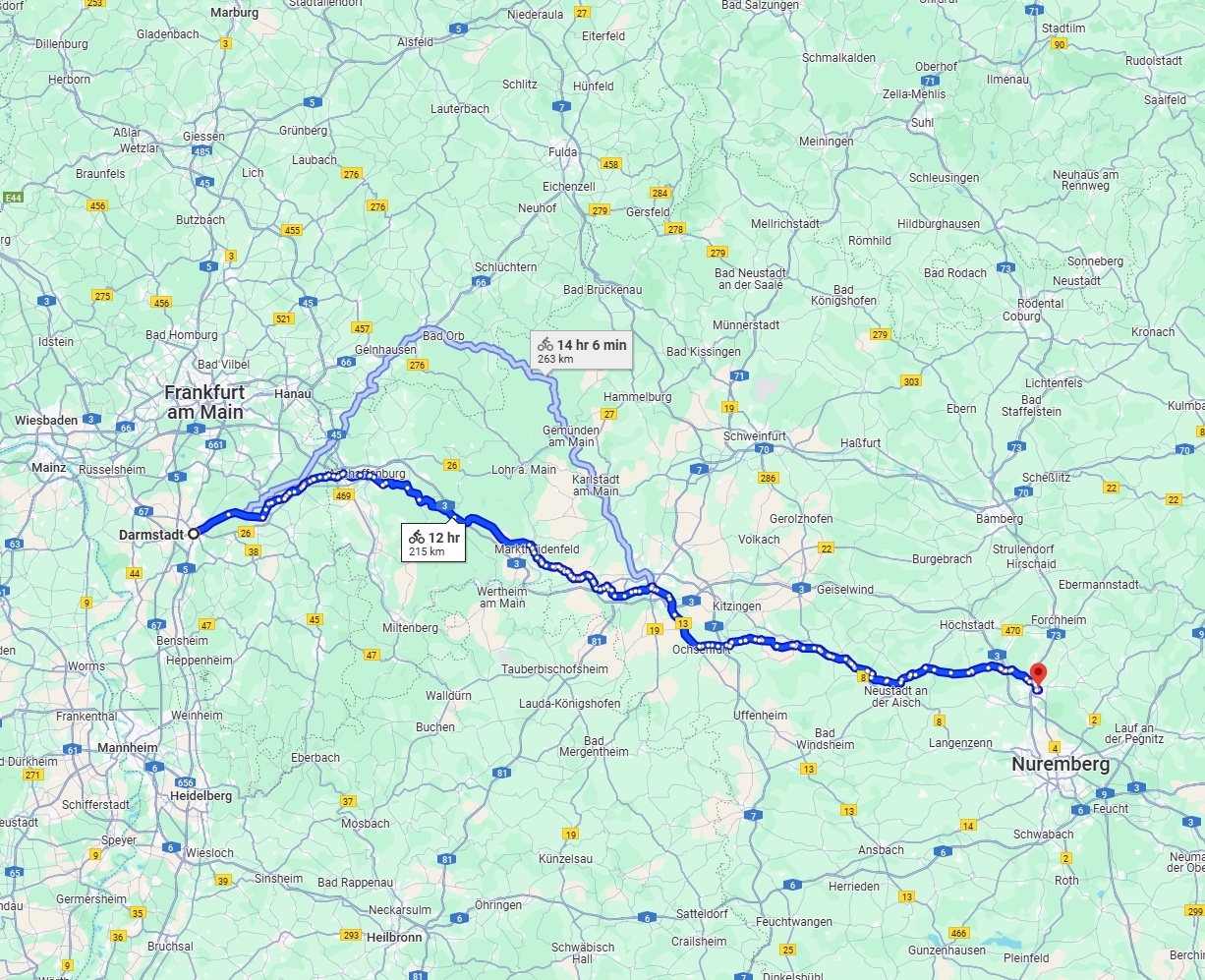 Anreise von Darmstadt Zu Erlangen Über 