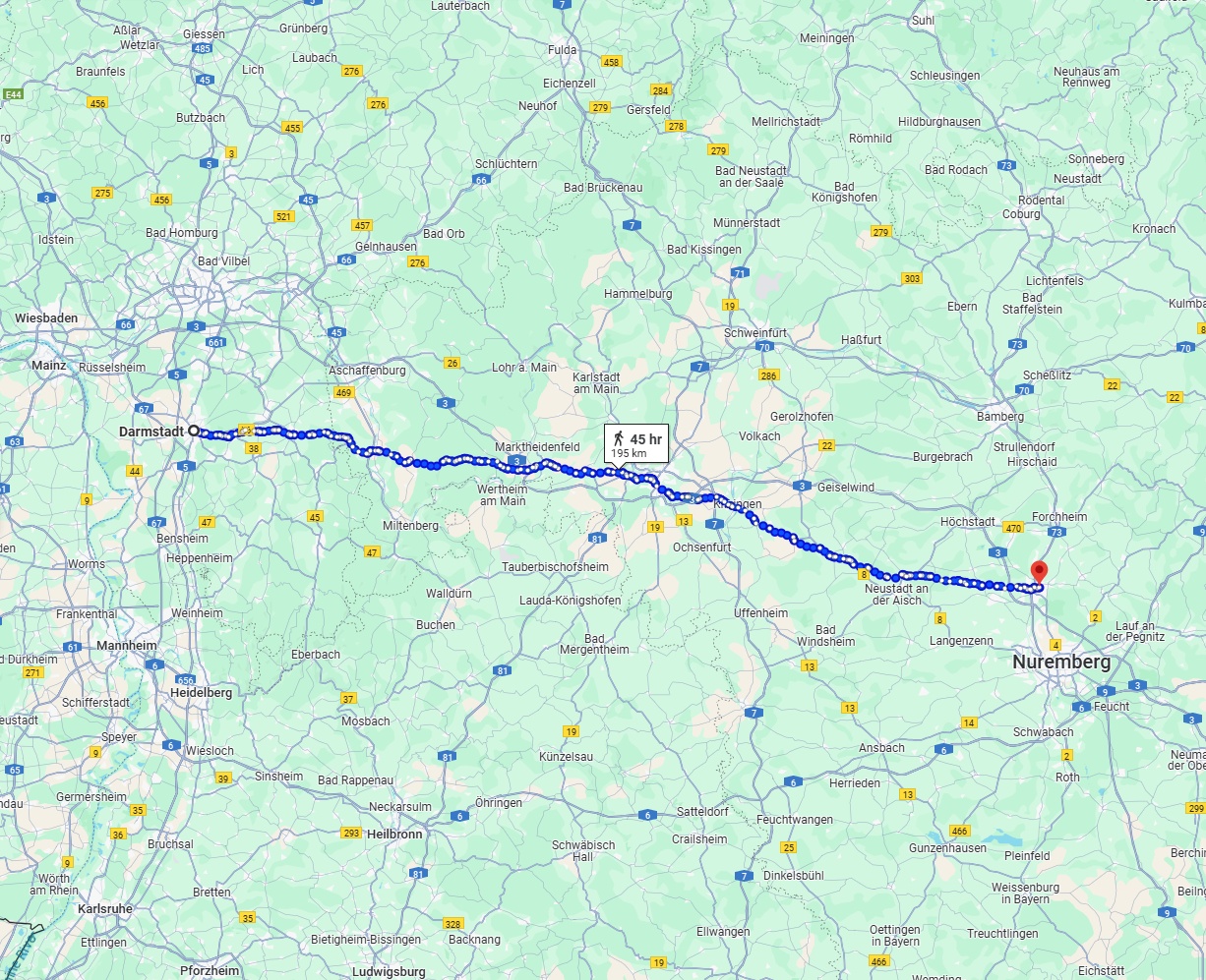 Anreise von Darmstadt Zu Erlangen Über 