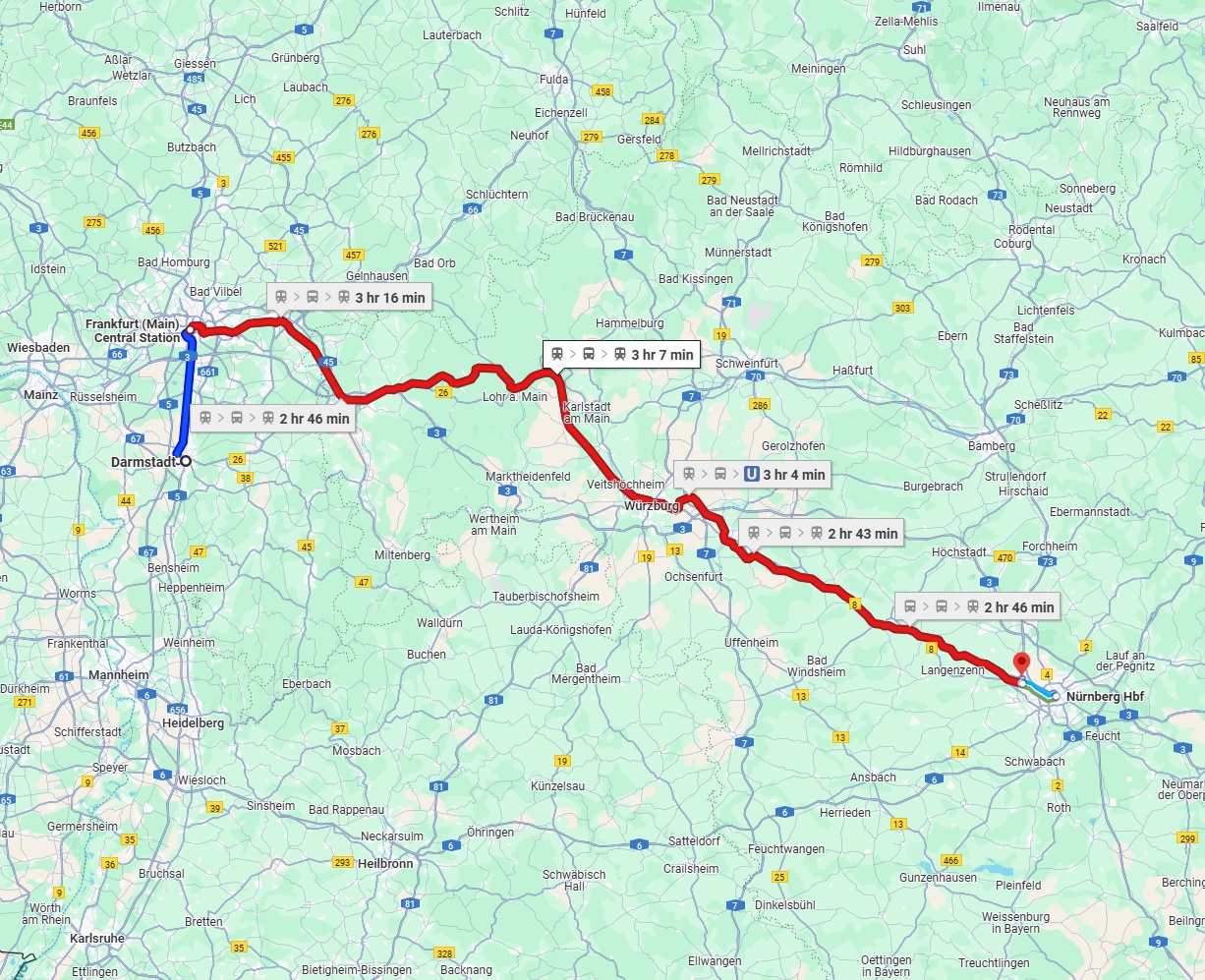 Anreise von Darmstadt Zu Fürth Über 