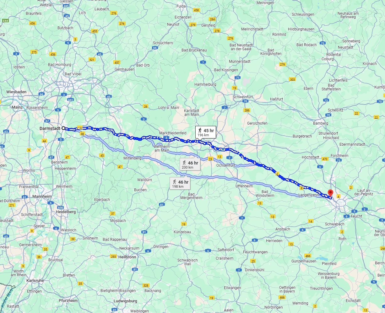 Anreise von Darmstadt Zu Fürth Über 