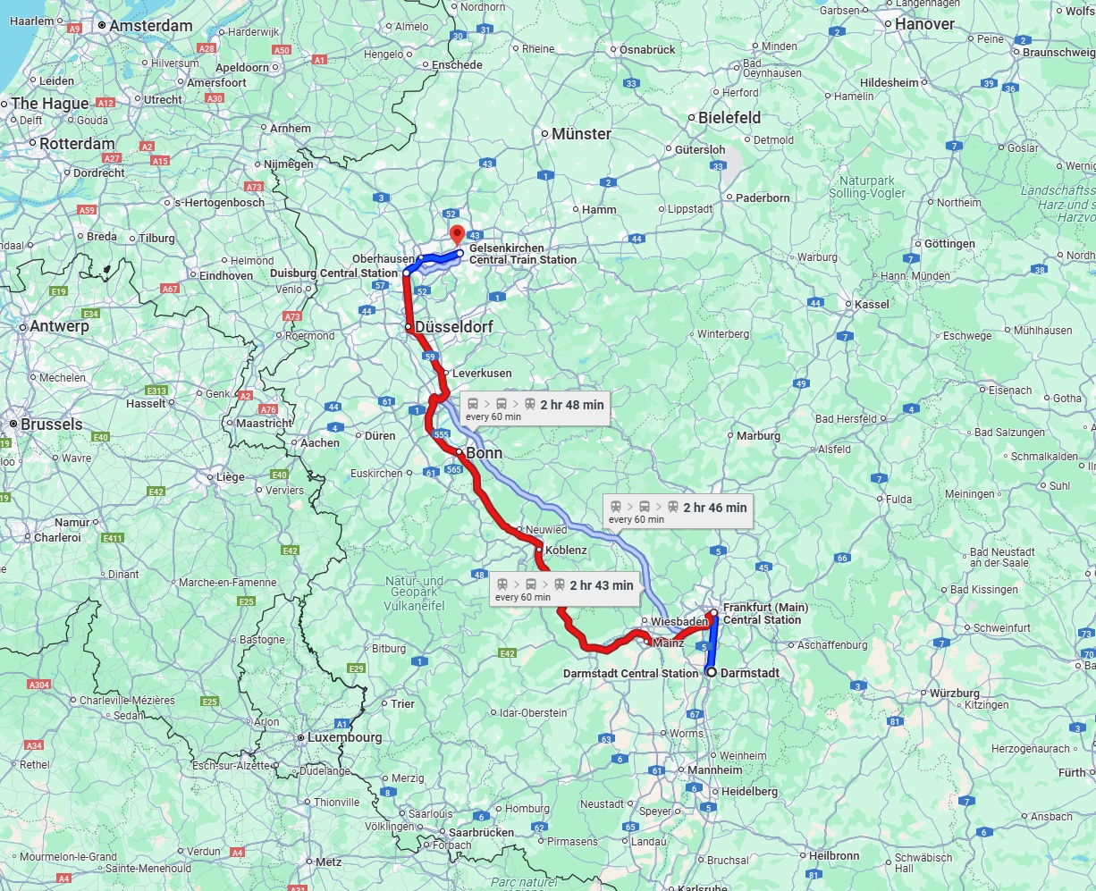 Anreise von Darmstadt Zu Gelsenkirchen Über 