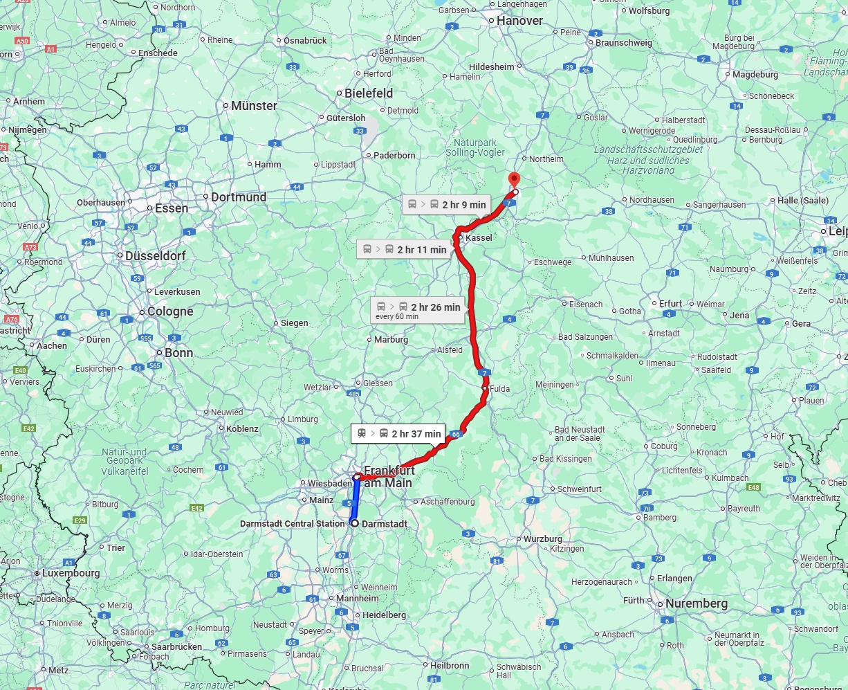 Anreise von Darmstadt Zu Göttingen Über 