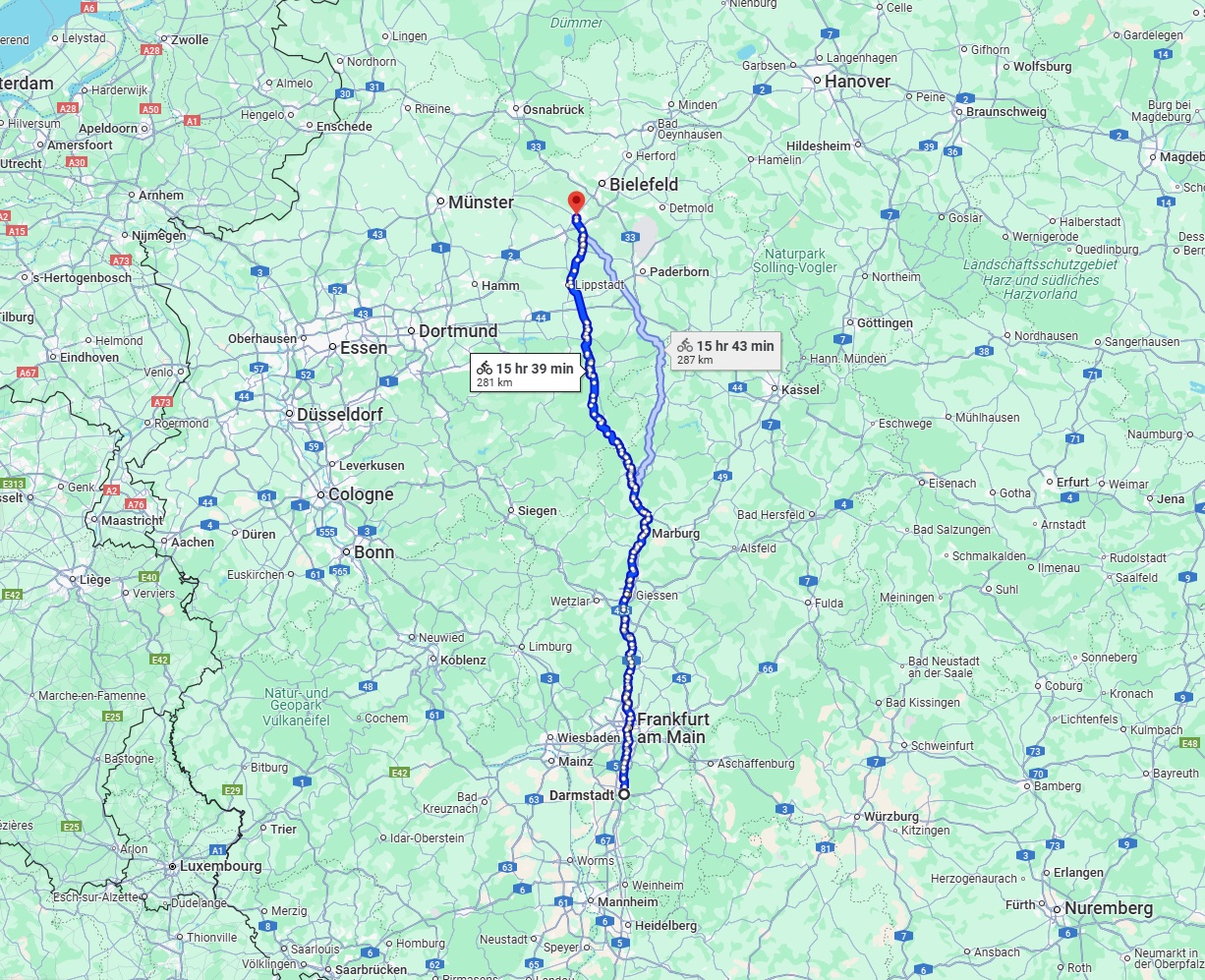 Anreise von Darmstadt Zu Gütersloh Über 