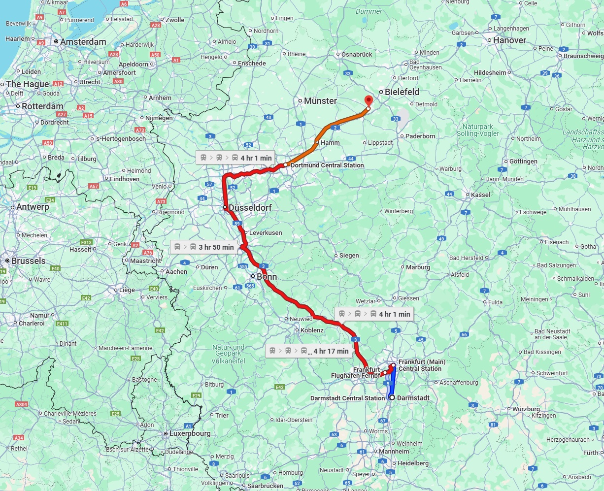 Anreise von Darmstadt Zu Gütersloh Über 