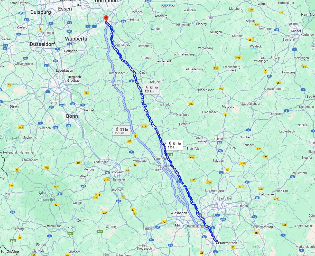 Anreise von Darmstadt Zu Hagen Über 