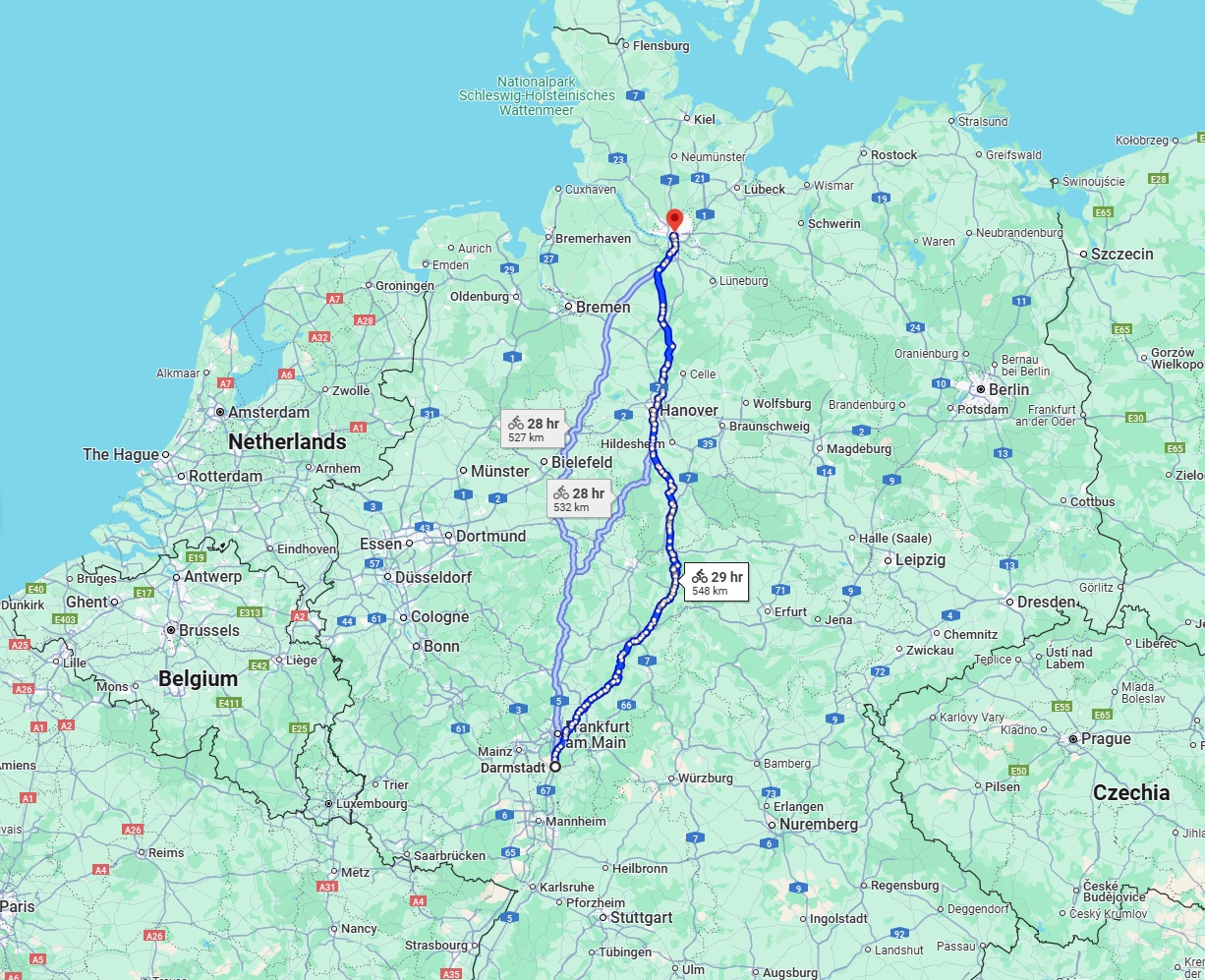 Anreise von Darmstadt Zu Hamburg Über 