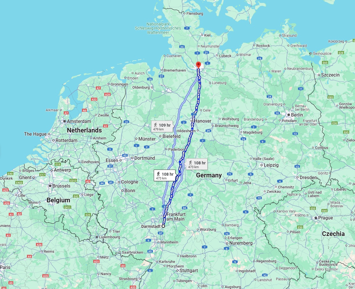Anreise von Darmstadt Zu Hamburg Über 