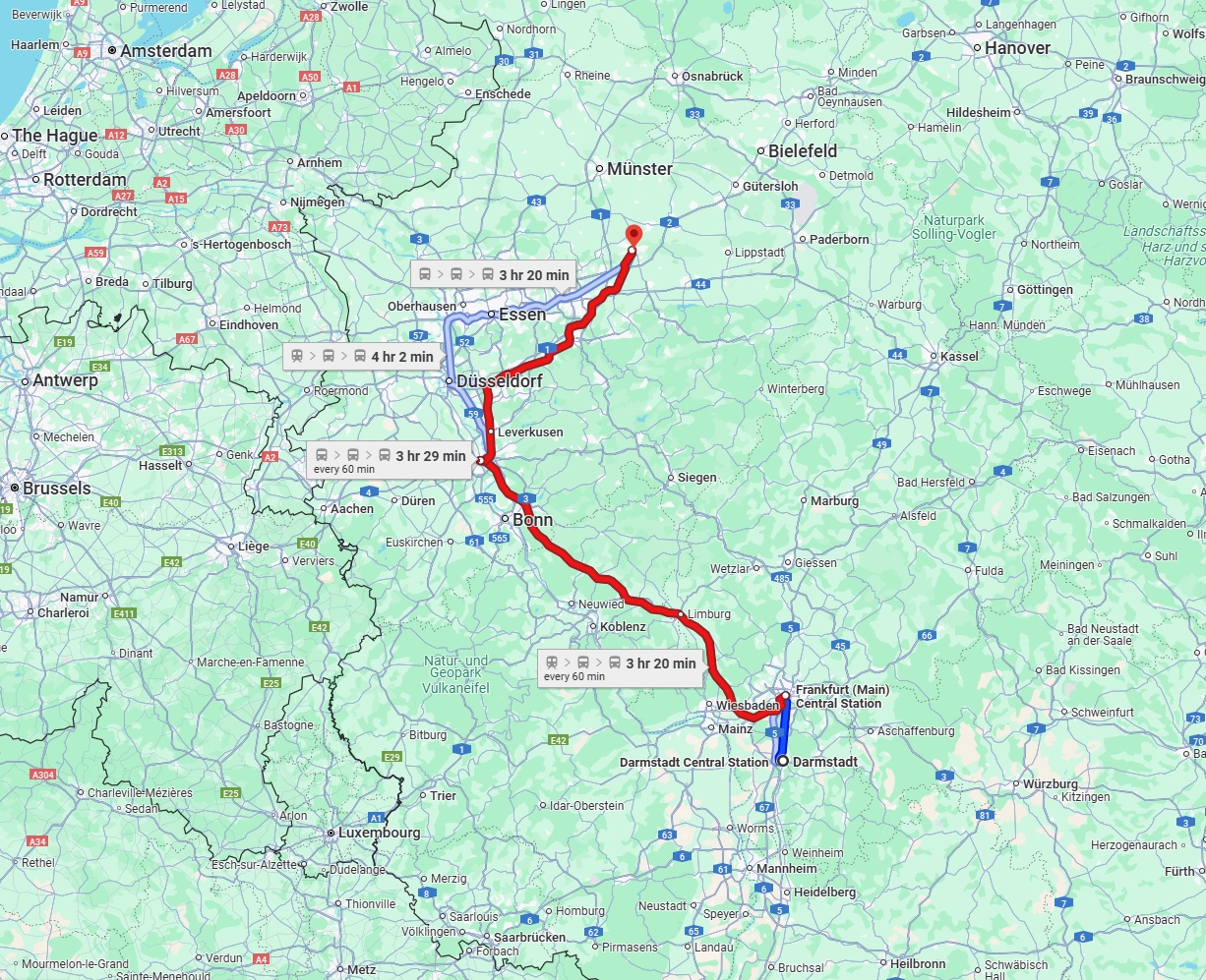 Anreise von Darmstadt Zu Hamm Über 