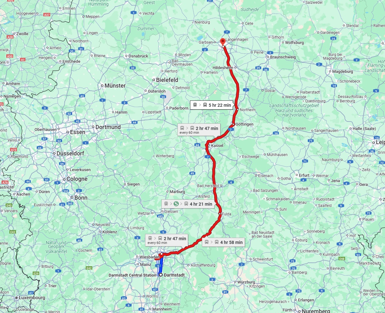 Anreise von Darmstadt Zu Hannover Über 