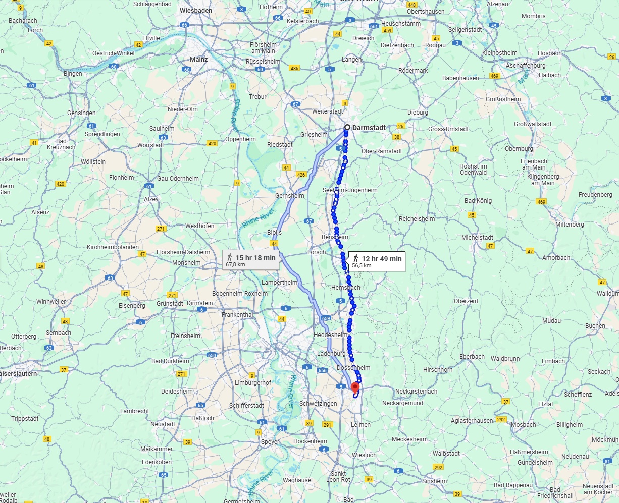 Anreise von Darmstadt Zu Heidelberg Über 