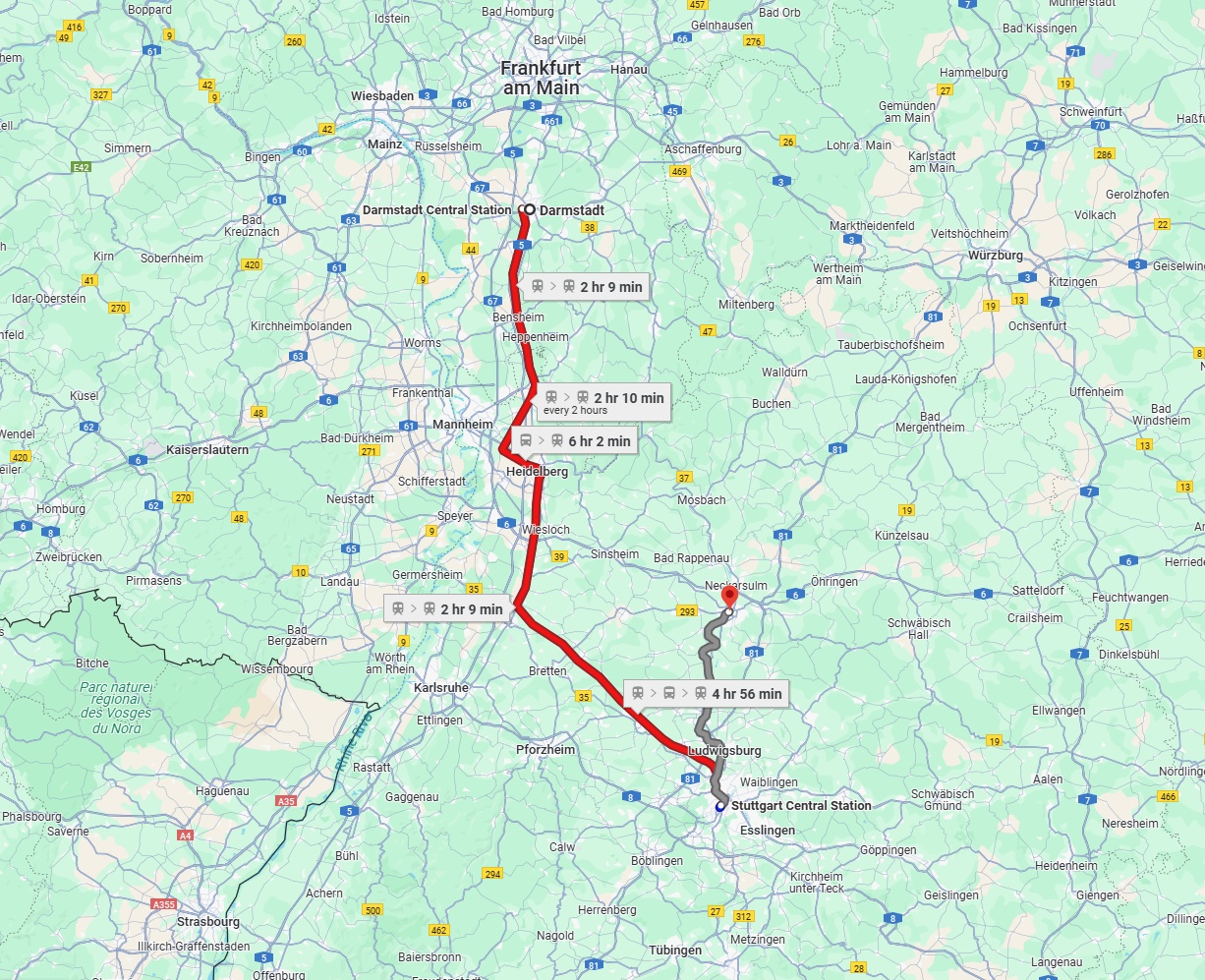 Anreise von Darmstadt Zu Heilbronn Über 