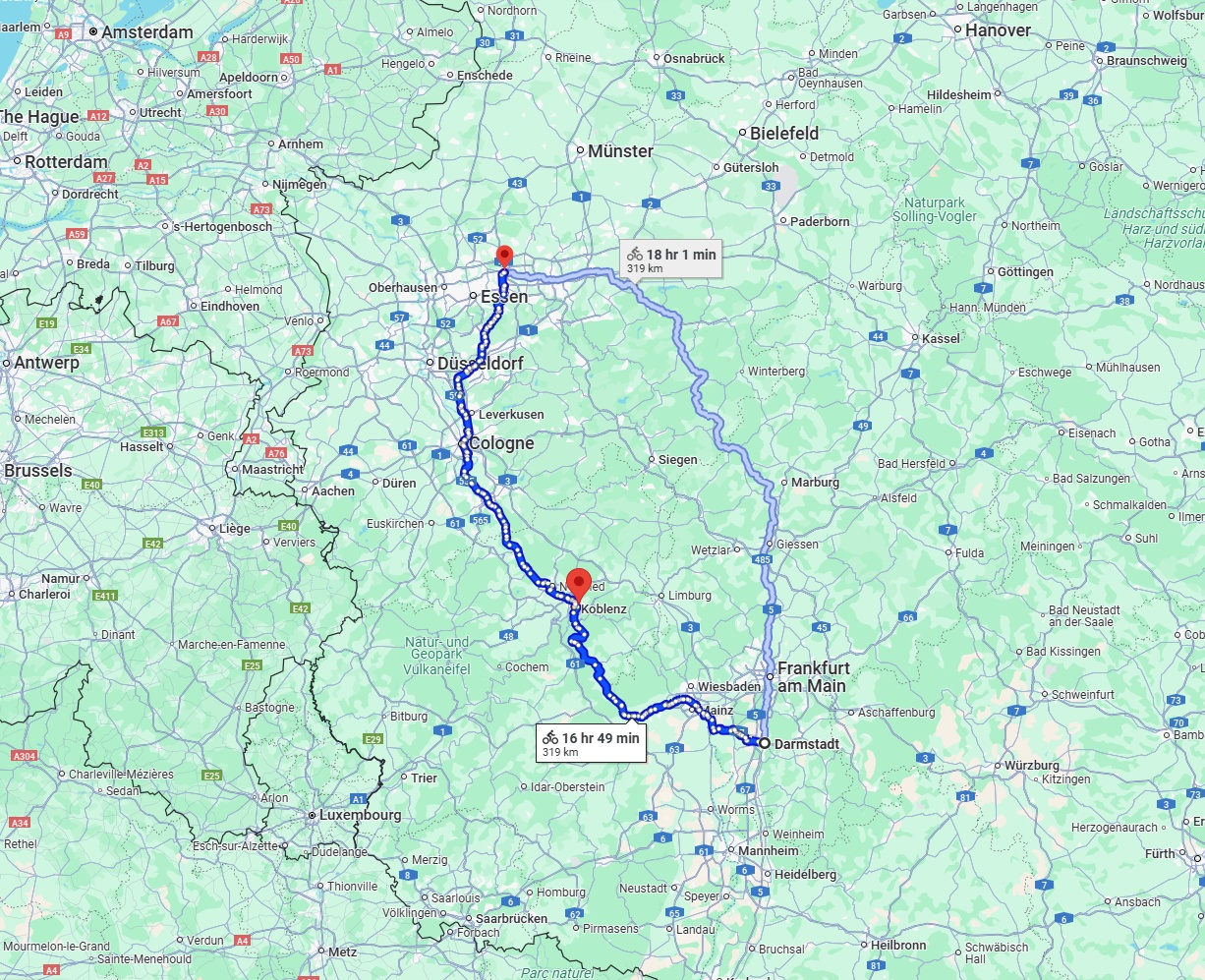 Anreise von Darmstadt Zu Herne Über 