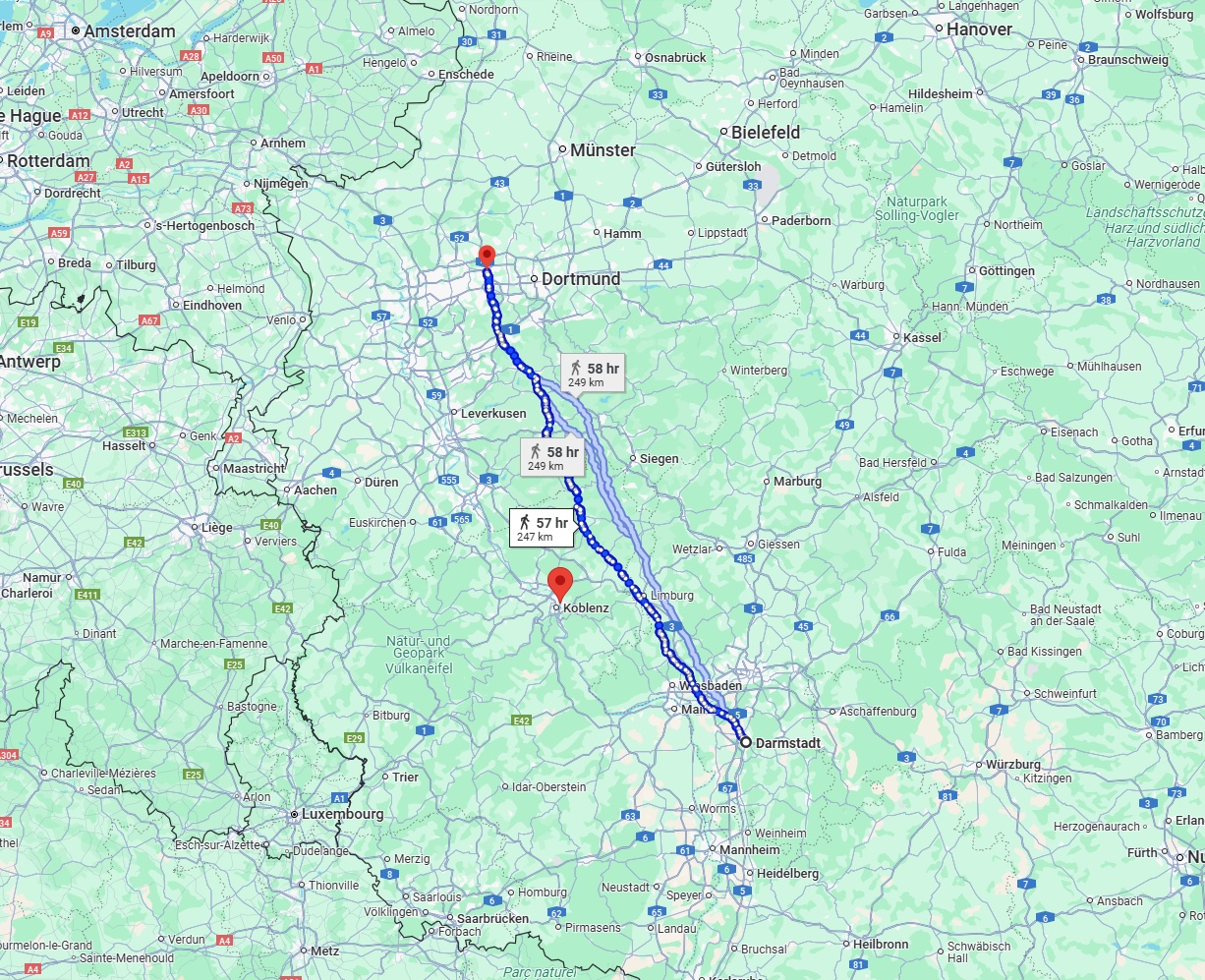 Anreise von Darmstadt Zu Herne Über 
