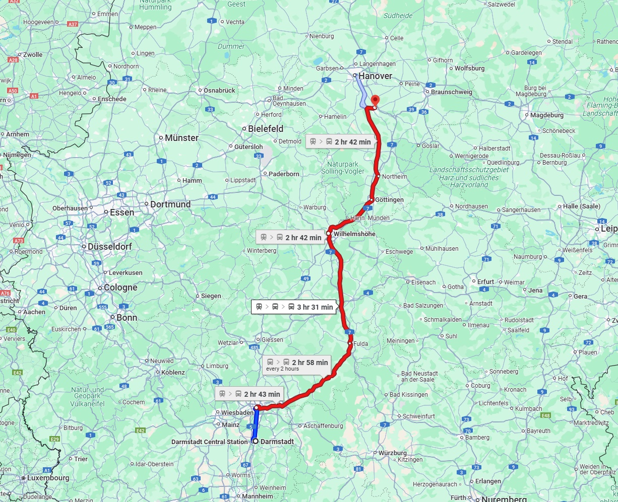 Anreise von Darmstadt Zu Hildesheim Über 