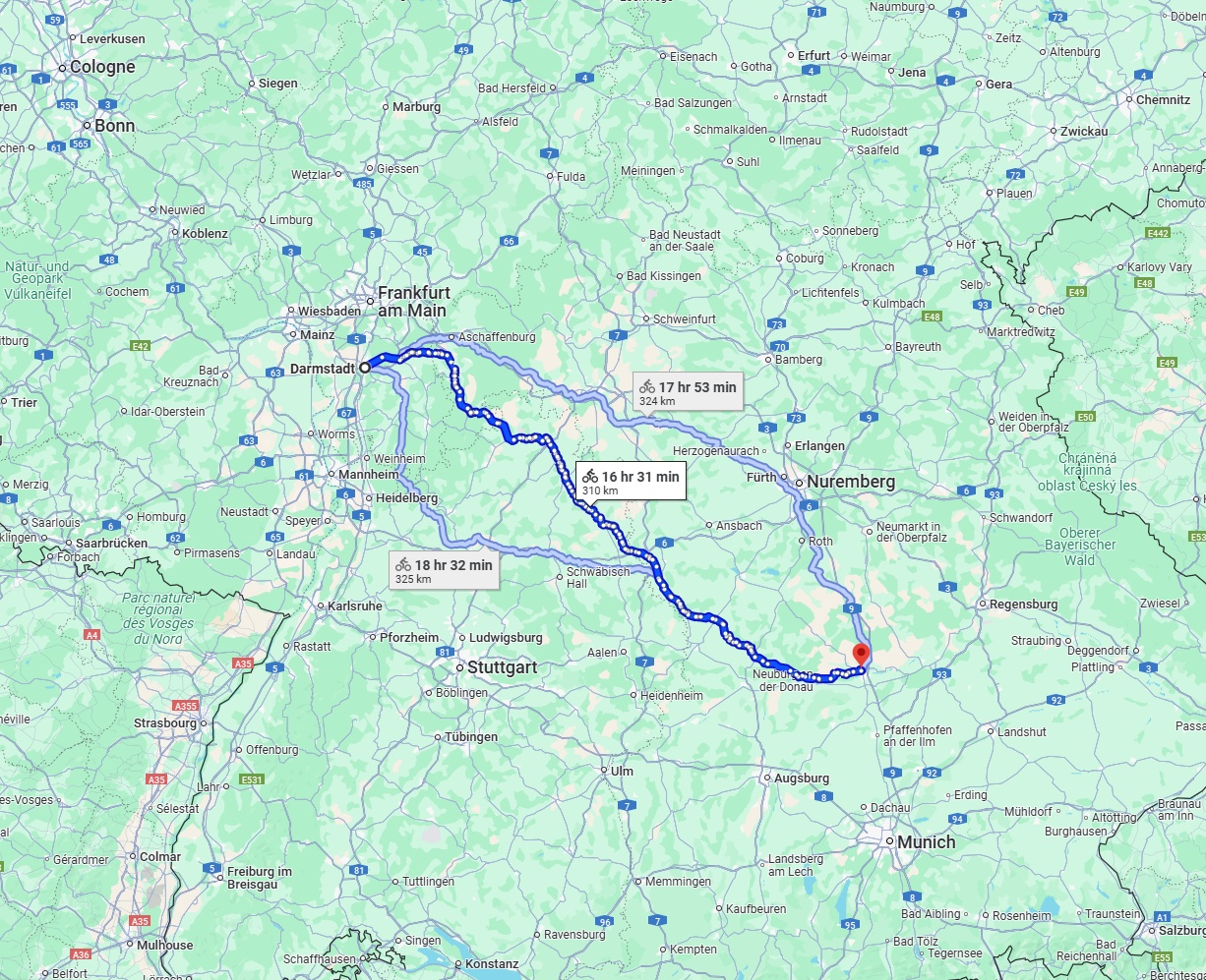 Anreise von Darmstadt Zu Ingolstadt Über 