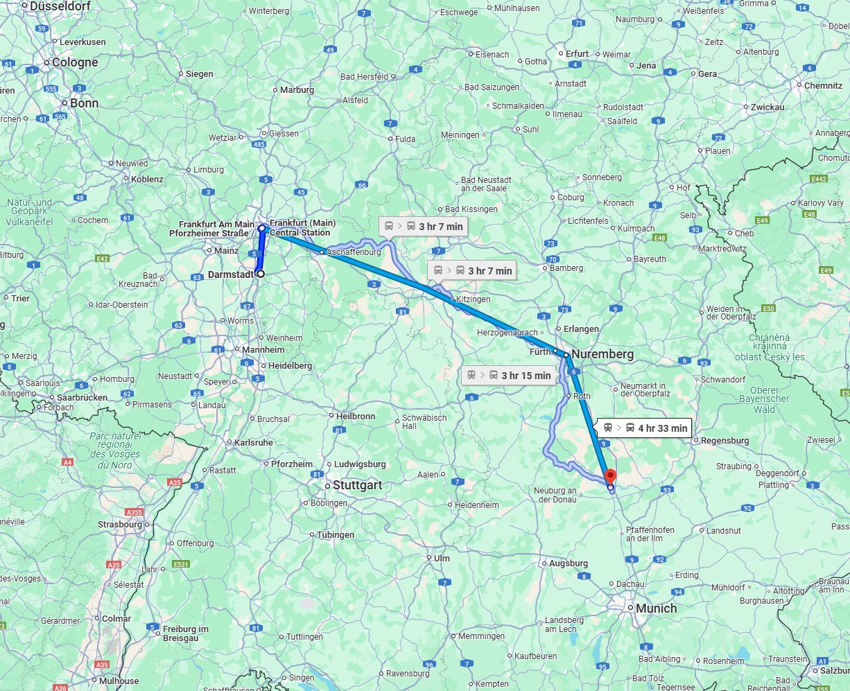 Anreise von Darmstadt Zu Ingolstadt Über 