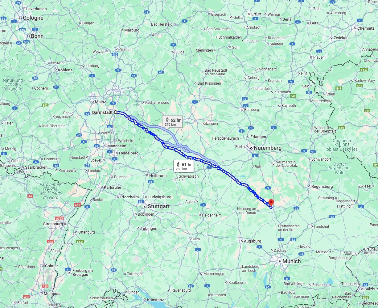 Anreise von Darmstadt Zu Ingolstadt Über 