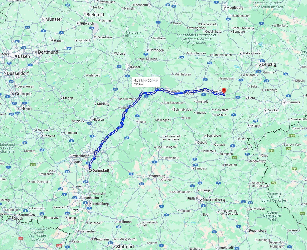 Anreise von Darmstadt Zu Jena Über 