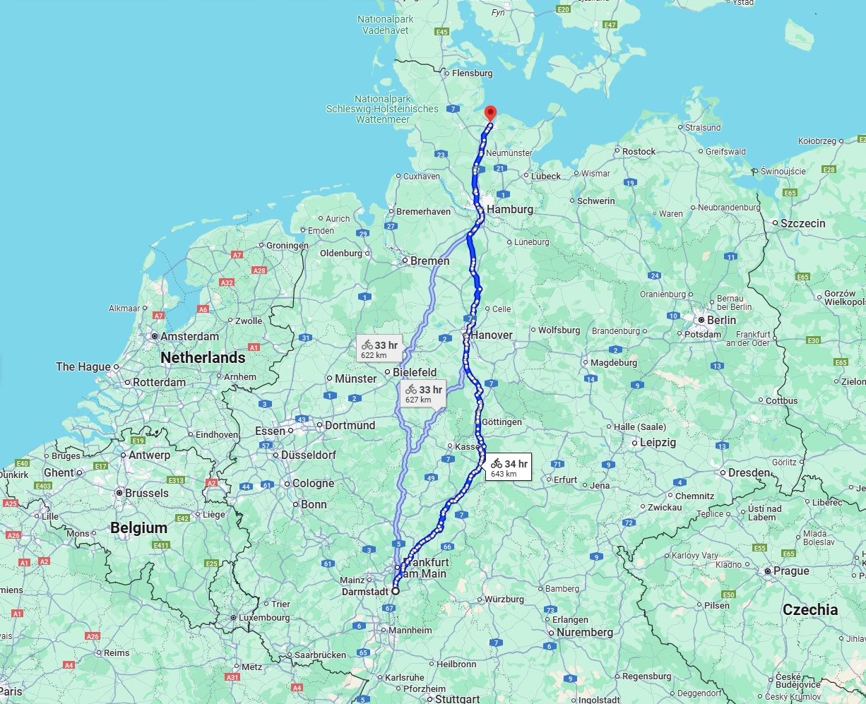 Anreise von Darmstadt Zu Kiel Über 