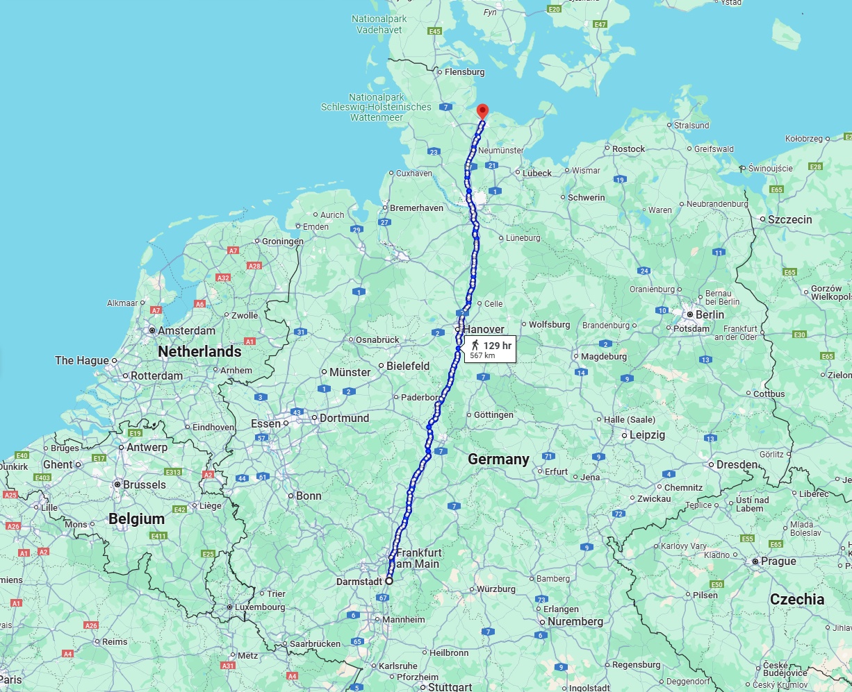 Anreise von Darmstadt Zu Kiel Über 