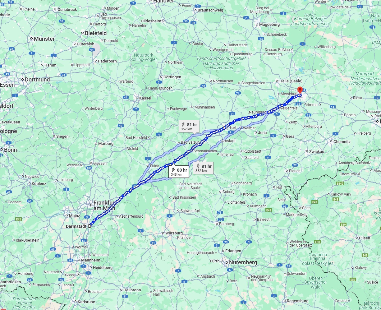 Anreise von Darmstadt Zu Leipzig Über 