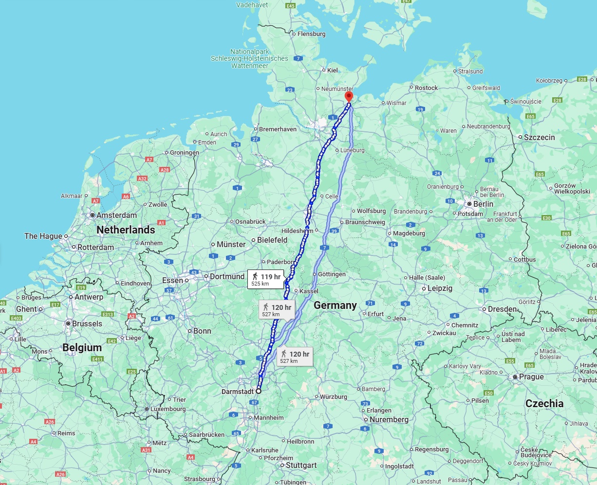 Anreise von Darmstadt Zu Lübeck Über 