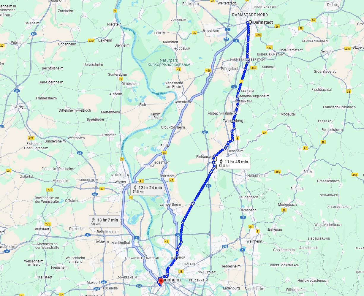 Anreise von Darmstadt Zu Ludwigshafen am Rhein Über 