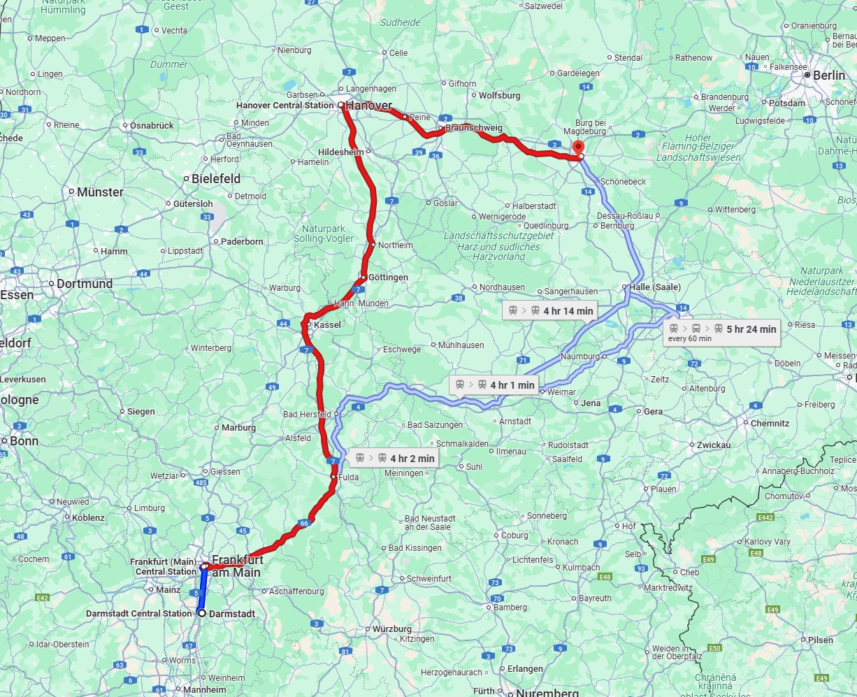 Anreise von Darmstadt Zu Magdeburg Über 