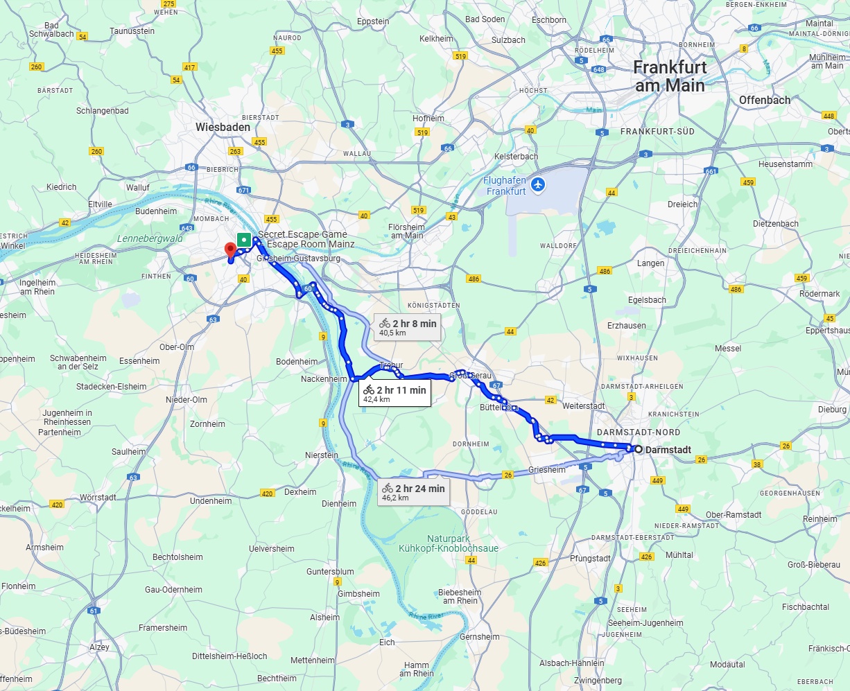 Anreise von Darmstadt Zu Mainz Über 