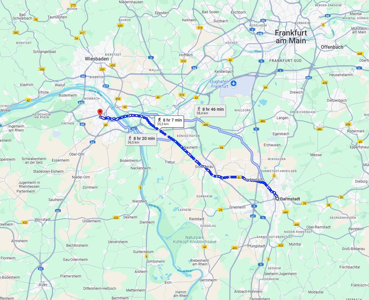 Anreise von Darmstadt Zu Mainz Über 
