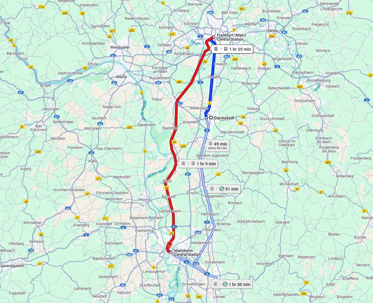 Anreise von Darmstadt Zu Mannheim Über 