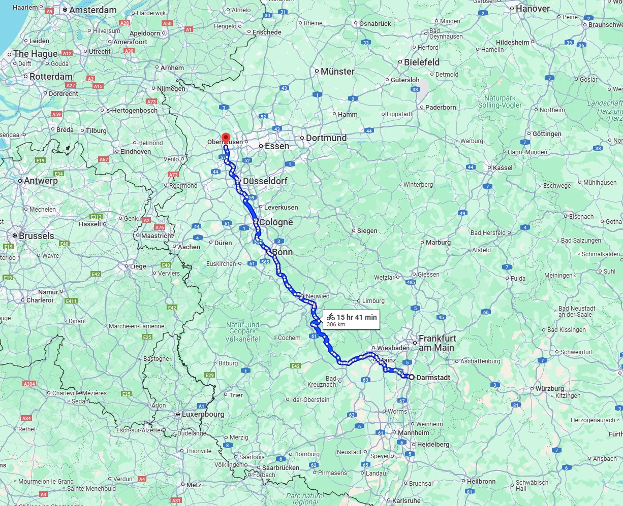 Anreise von Darmstadt Zu Moers Über 