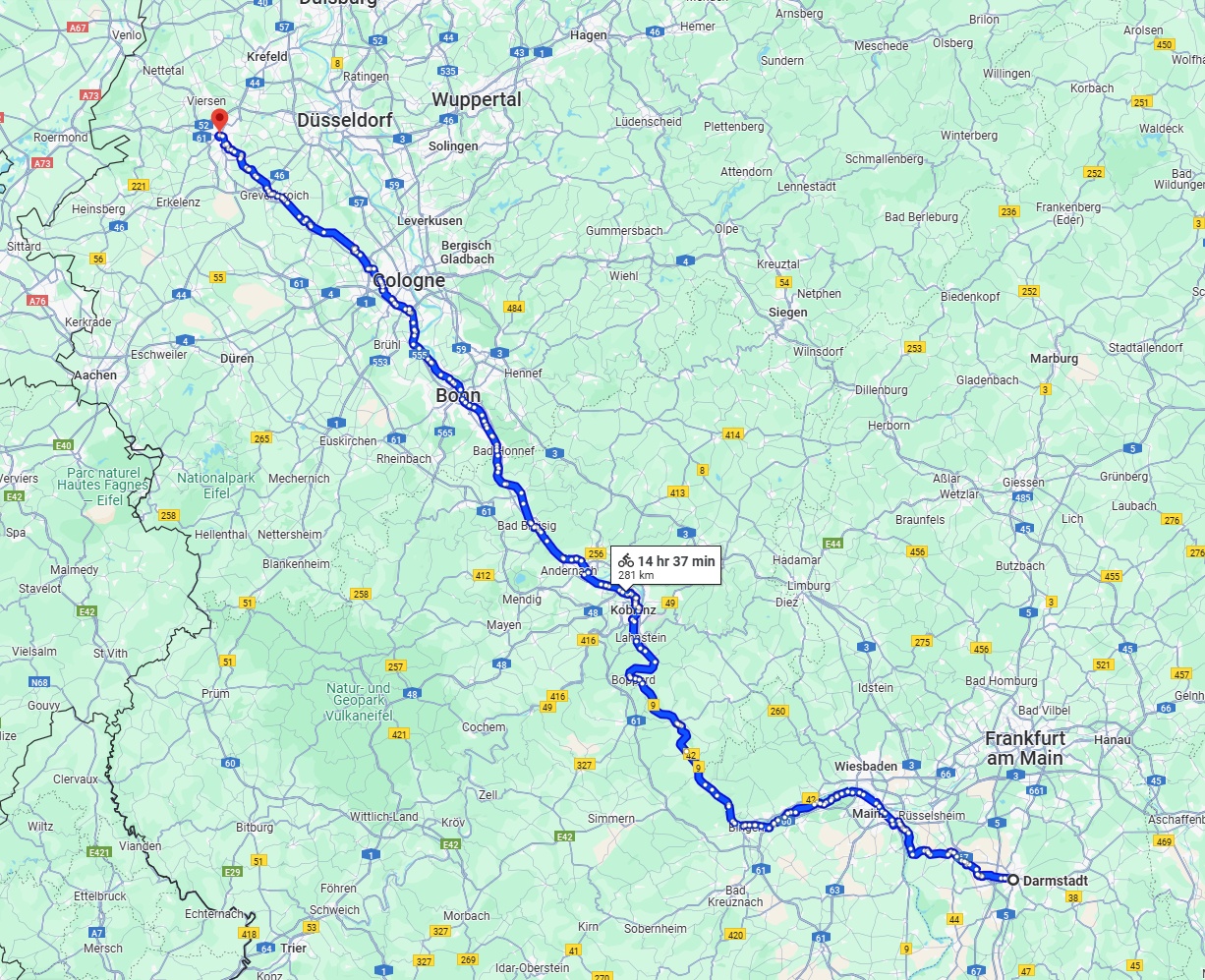 Anreise von Darmstadt Zu Mönchengladbach Über 