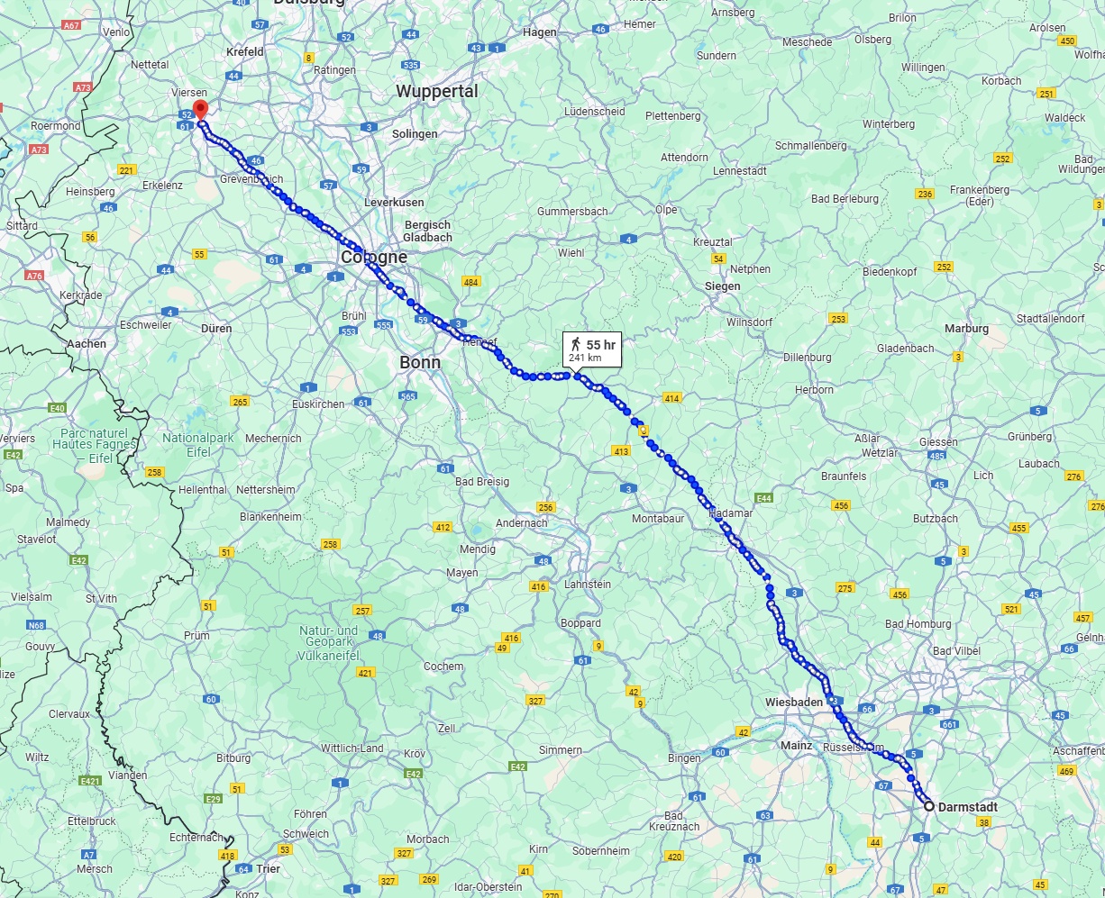 Anreise von Darmstadt Zu Mönchengladbach Über 