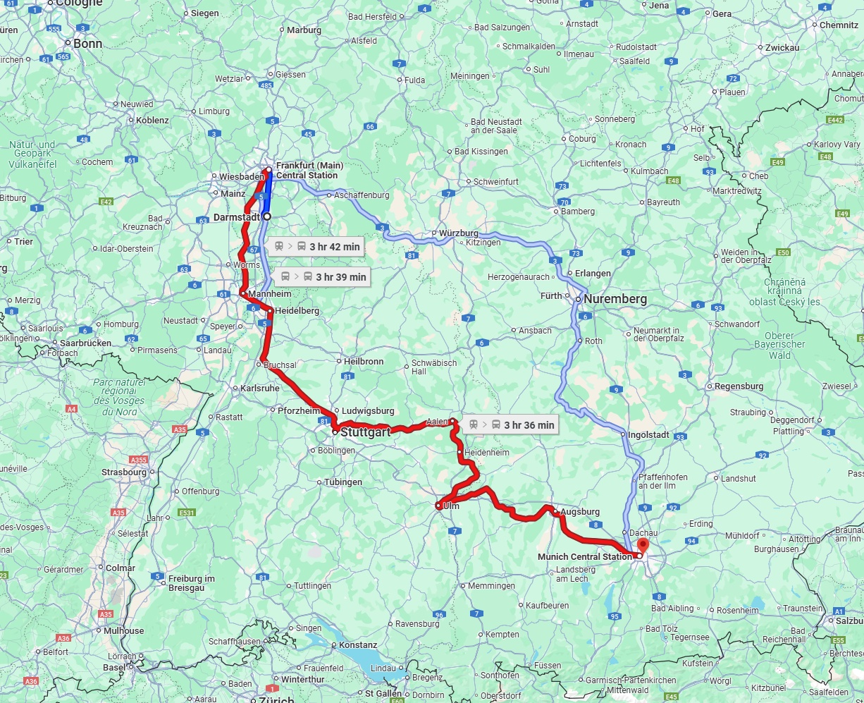 Anreise von Darmstadt Zu München Über 