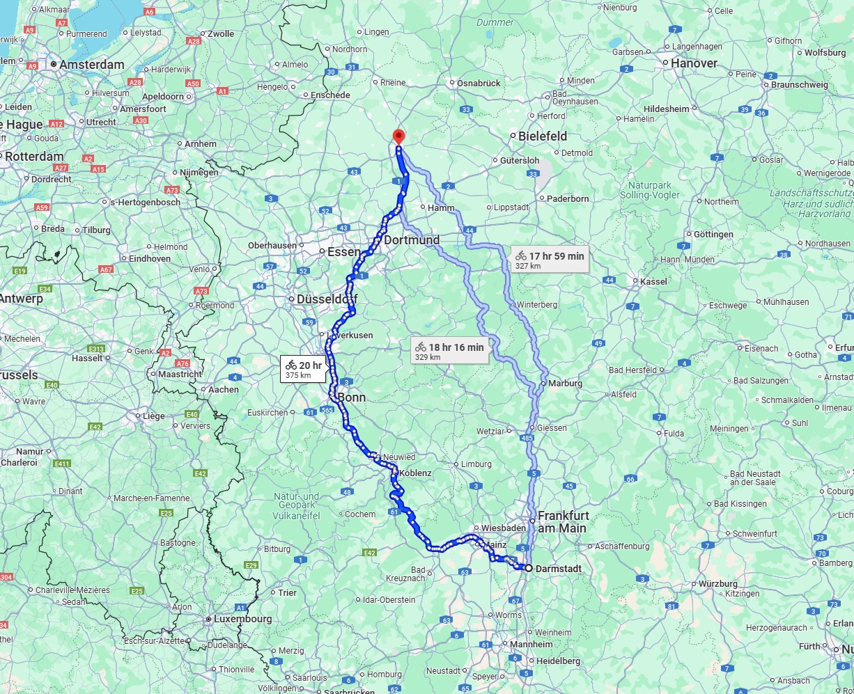 Anreise von Darmstadt Zu Münster Über 