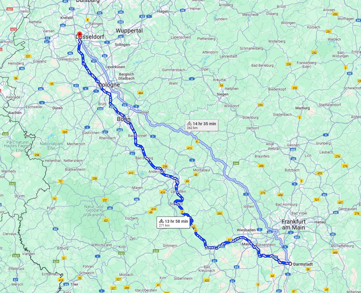 Anreise von Darmstadt Zu Neuss Über 