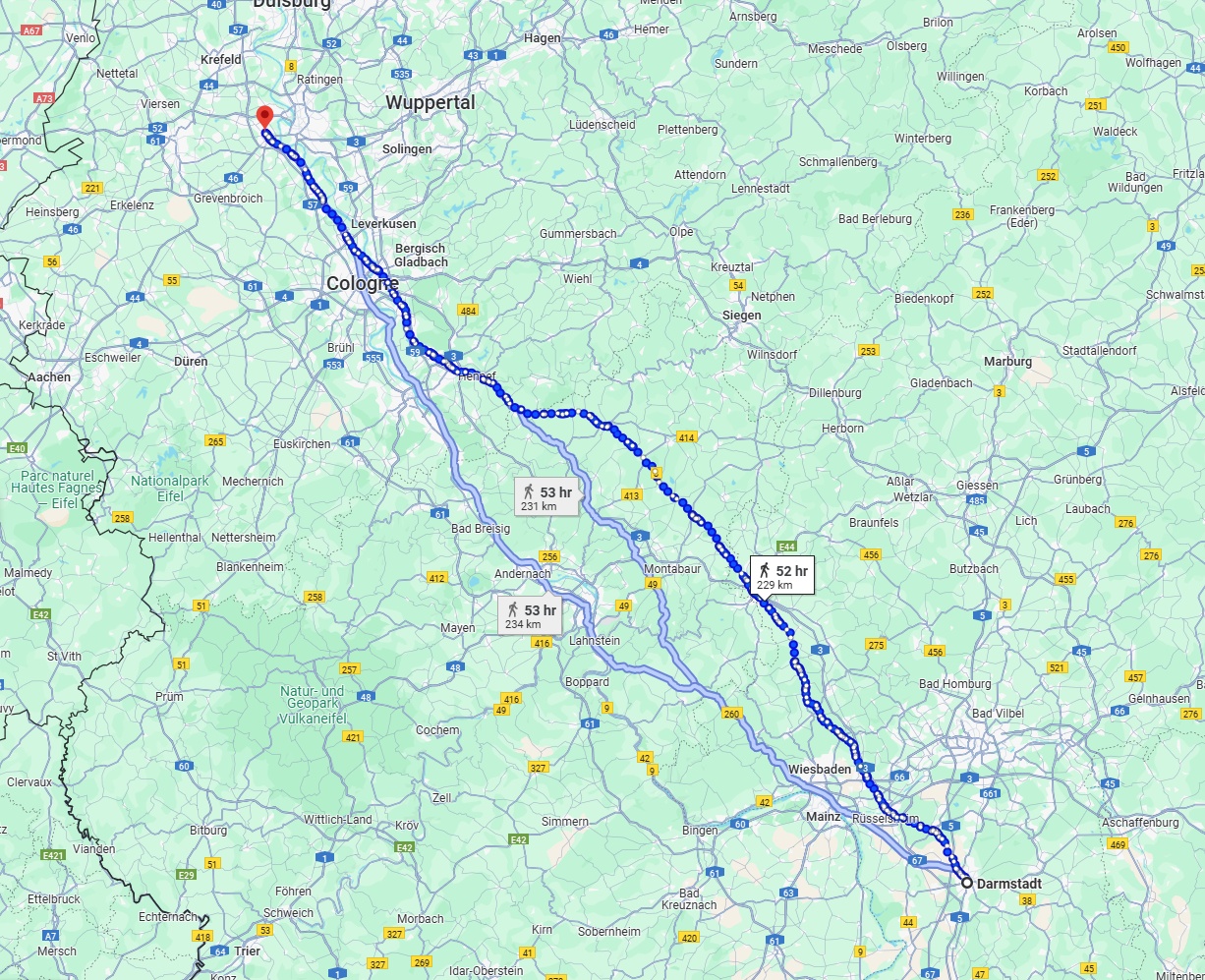 Anreise von Darmstadt Zu Neuss Über 