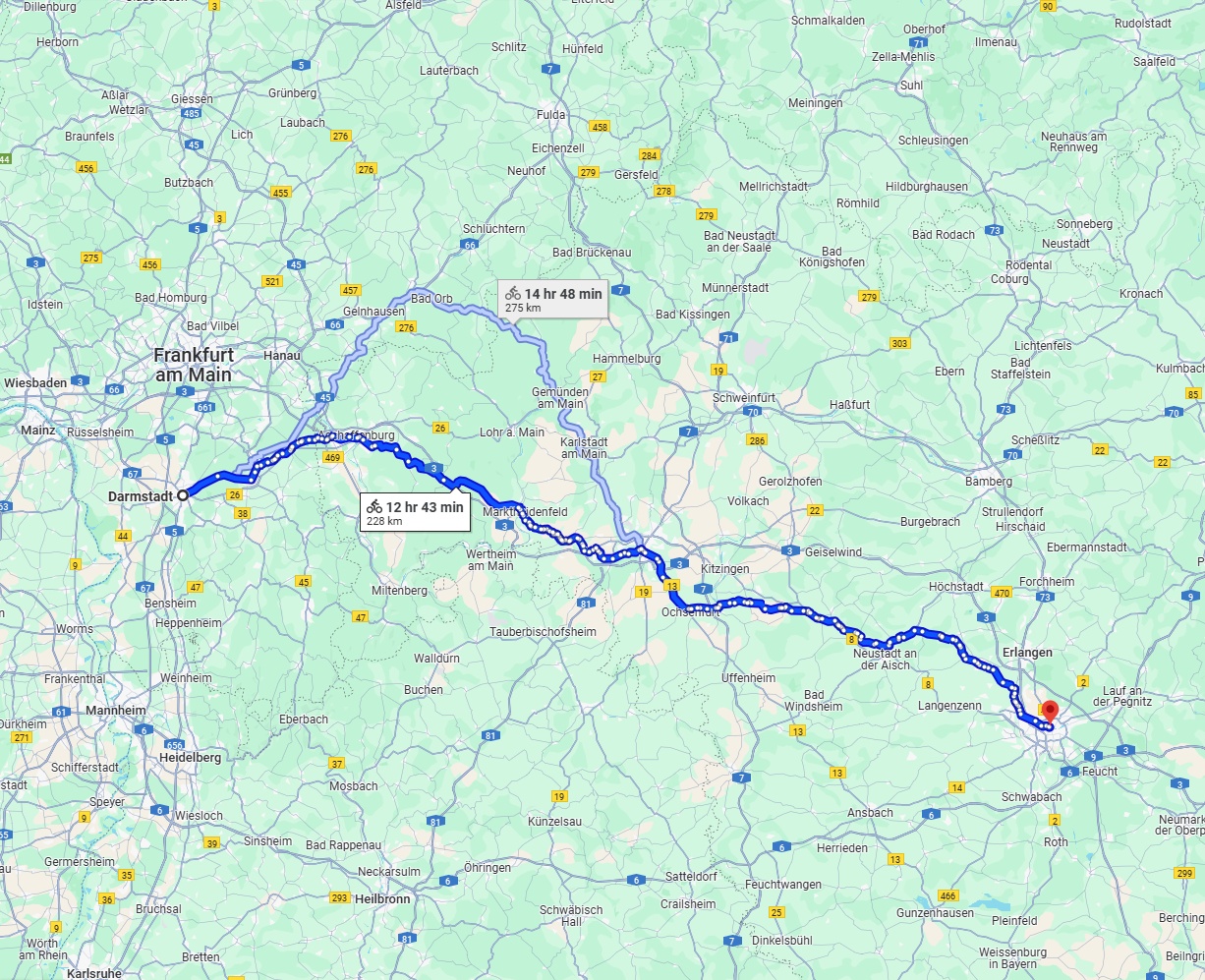 Anreise von Darmstadt Zu Nürnberg Über 
