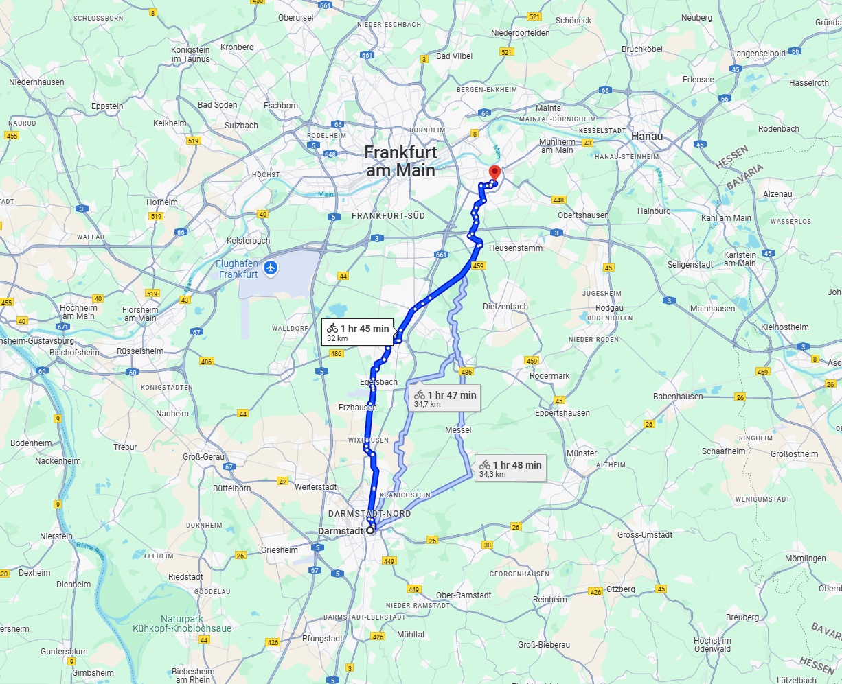 Anreise von Darmstadt Zu Offenbach am Main Über 